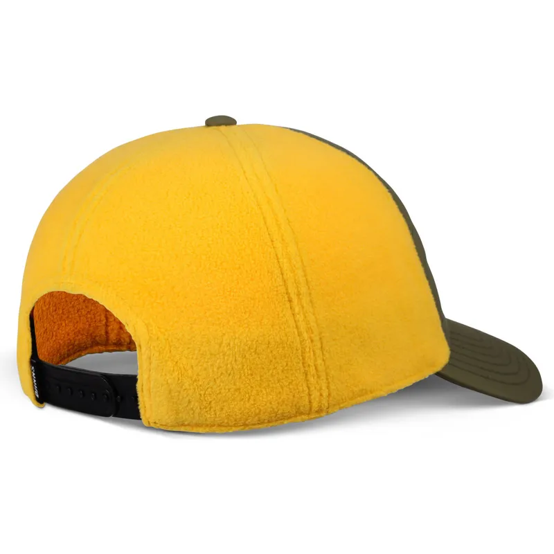 grune-und-gelbe-snapback-cap-mit-gebogenem-schirm-hft-puffy-nylon-von-djinns