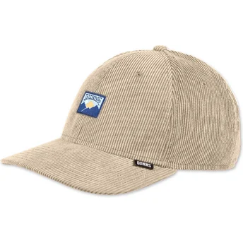 Beige Snapback Kappe mit gebogenem Schirm Mountains TrueFit Cord von Djinns