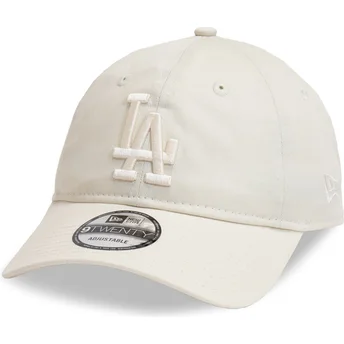 Beige verstellbare Curved Cap mit beigem Logo 9TWENTY...