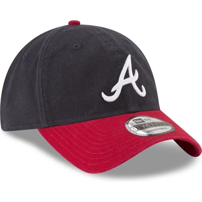 marineblaue-und-rote-verstellbare-curved-cap-9twenty-core-classic-der-atlanta-braves-mlb-von-new-era