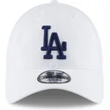 weisse-verstellbare-curved-cap-mit-blauem-logo-9twenty-core-classic-der-los-angeles-dodgers-mlb-von-new-era