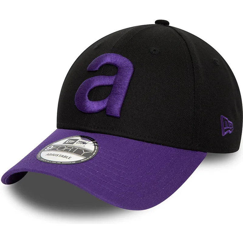 schwarze-und-violette-verstellbare-curved-cap-9forty-contrast-von-aprilia-piaggio-von-new-era