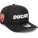 schwarze-snapback-kappe-mit-gebogenem-schirm-9fifty-ripstop-von-ducati-motor-motogp-von-new-era