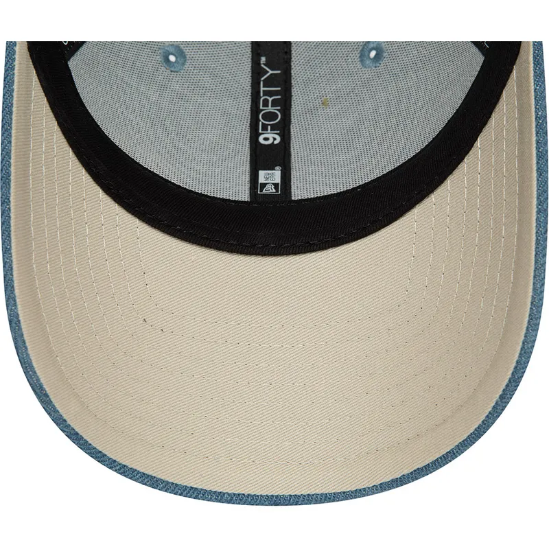 new-era-9forty-snapback-kappe-mit-gebogenem-schirm-in-blau-valentino-rossi-vr46-motogp-denim