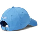 verstellbare-blaue-kappe-mit-gebogenem-schirm-und-weissem-logo-aus-cotton-chino-classic-sport-von-polo-ralph-lauren
