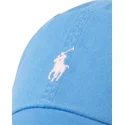 verstellbare-blaue-kappe-mit-gebogenem-schirm-und-weissem-logo-aus-cotton-chino-classic-sport-von-polo-ralph-lauren