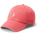 polo-ralph-lauren-curved-brim-white-logo-cotton-chino-classic-sport-light-red-adjustable-cap