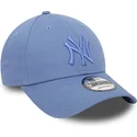 new-era-9forty-league-essential-new-york-yankees-mlb-verstellbare-blaue-kappe-mit-gebogenem-schirm-und-blauem-logo