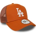 braune-trucker-kappe-a-frame-league-essential-der-los-angeles-dodgers-mlb-von-new-era