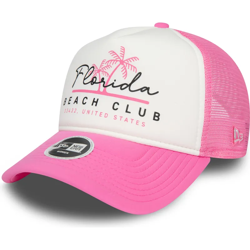 siltovka-zaoblena-ruzova-snapback-a-frame-foam-front-florida-beach-club-new-era