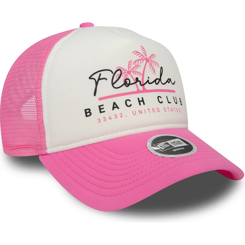 siltovka-zaoblena-ruzova-snapback-a-frame-foam-front-florida-beach-club-new-era