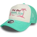 siltovka-zaoblena-zelena-snapback-a-frame-foam-front-miami-surf-club-florida-new-era