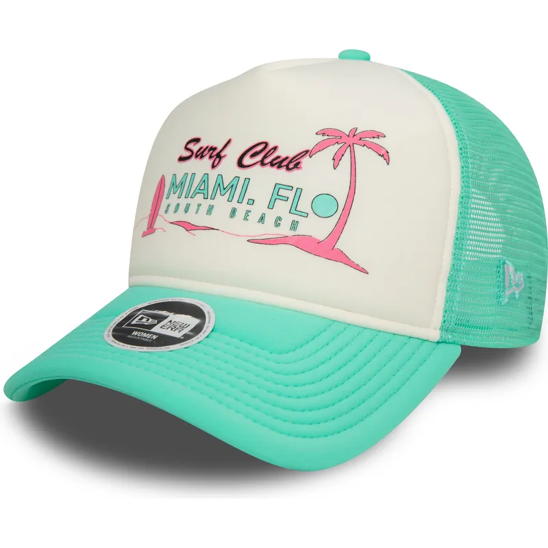 siltovka-zaoblena-zelena-snapback-a-frame-foam-front-miami-surf-club-florida-new-era
