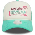 siltovka-zaoblena-zelena-snapback-a-frame-foam-front-miami-surf-club-florida-new-era