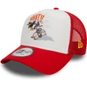 weiss-rote-a-frame-character-trucker-cap-mit-daffy-duck-und-porky-pig-looney-tunes-von-new-era