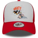 weiss-rote-a-frame-character-trucker-cap-mit-daffy-duck-und-porky-pig-looney-tunes-von-new-era