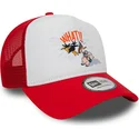 weiss-rote-a-frame-character-trucker-cap-mit-daffy-duck-und-porky-pig-looney-tunes-von-new-era