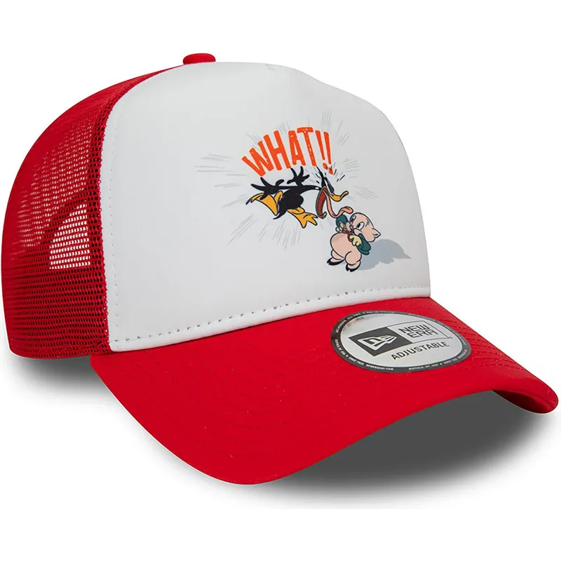 siltovka-zaoblena-cervena-snapback-a-frame-character-pato-lucas-y-porky-pig-looney-tunes-new-era