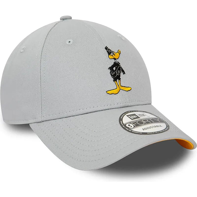 9forty-verstellbare-graue-curved-cap-mit-charakter-von-daffy-duck-looney-tunes-von-new-era