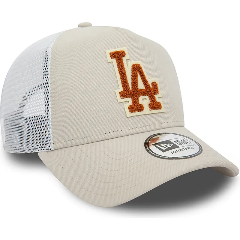 siltovka-zaoblena-bezova-snapback-a-frame-boucle-los-angeles-dodgers-mlb-new-era