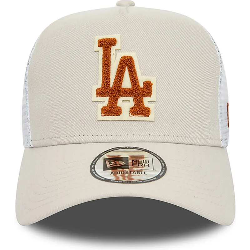 siltovka-zaoblena-bezova-snapback-a-frame-boucle-los-angeles-dodgers-mlb-new-era