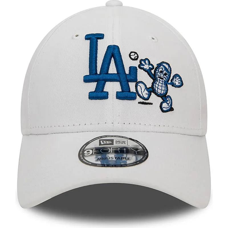 9forty-los-angeles-dodgers-mlb-new-era-verstellbare-weisse-curve-cap-mit-food-character