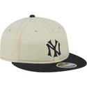 verstellbare-beige-und-marineblaue-9fifty-retro-crown-denim-kappe-der-new-york-yankees-mlb-von-new-era