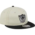 verstellbare-9fifty-retro-crown-denim-kappe-in-beige-und-schwarz-der-oakland-raiders-nfl-von-new-era