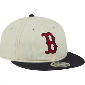 New Era Flat Brim 9FIFTY Retro Crown Denim Boston Red Sox MLB Beige and Navy Blue Cap
