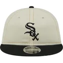 beige-und-schwarze-flache-kappe-9fifty-retro-crown-denim-der-chicago-white-sox-mlb-von-new-era