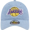 los-angeles-lakers-nba-9twenty-gewaschene-denim-verstellbare-blaue-kappe-von-new-era