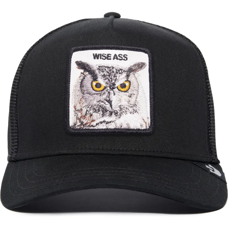 siltovka-zaoblena-cierna-snapback-wise-ass-owl-the-farm-premium-the-farm-goorin-bros