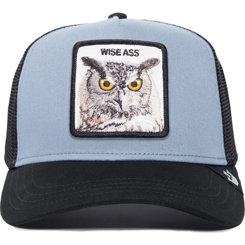 siltovka-zaoblena-modra-snapback-wise-ass-owl-the-farm-premium-the-farm-goorin-bros