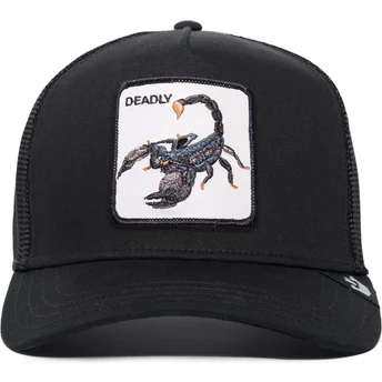 schwarze-trucker-kappe-skorpion-deadly-the-farm-premium-von-goorin-bros