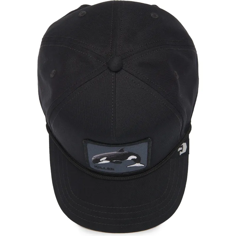 schwarze-gebogene-snapback-kappe-orca-killer-whale-100-the-farm-all-over-canvas-von-goorin-bros