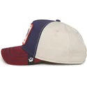 goorin-bros-snapback-cap-cock-all-american-rooster-100-the-farm-all-over-canvas-in-marineblau-beige-und-rot-mit-gebogenem-schirm