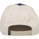 goorin-bros-snapback-cap-cock-all-american-rooster-100-the-farm-all-over-canvas-in-marineblau-beige-und-rot-mit-gebogenem-schirm