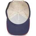 goorin-bros-snapback-cap-cock-all-american-rooster-100-the-farm-all-over-canvas-in-marineblau-beige-und-rot-mit-gebogenem-schirm