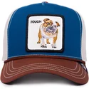goorin-bros-tough-bully-100-the-farm-all-over-canvas-snapback-kappe-mit-gebogenem-schirm-in-blau-weiss-und-braun-bulldogge-motiv