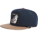 marineblaue-und-braune-snapback-flatcap-lone-wolf-one-pack-the-farm-flats-von-goorin-bros