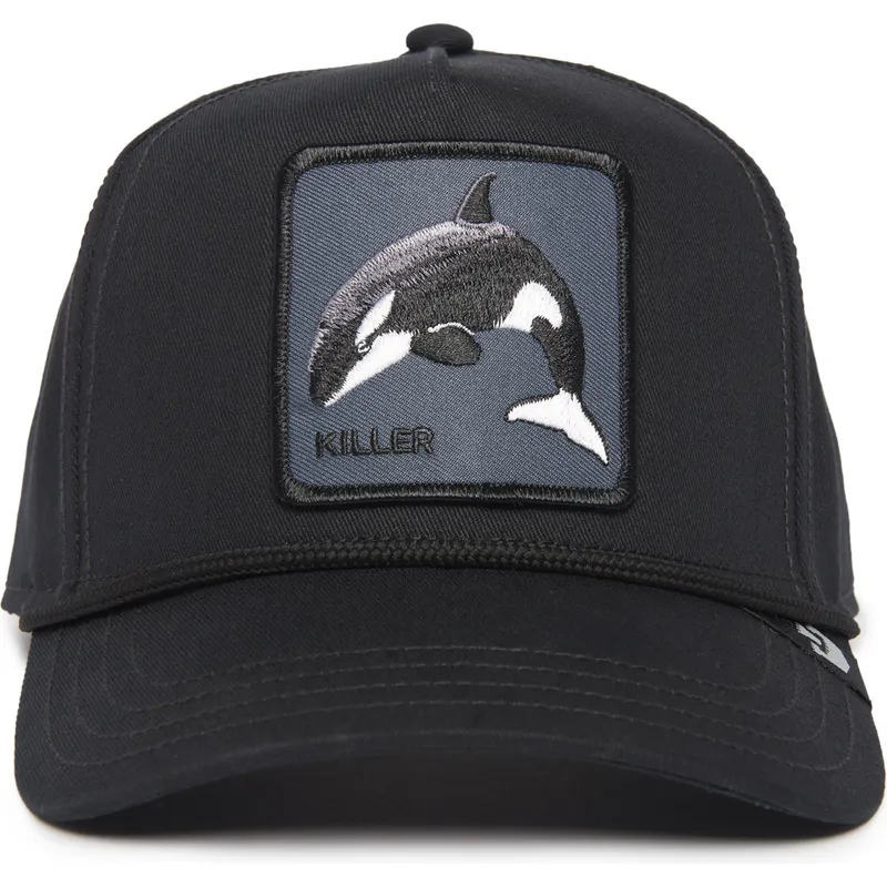 schwarze-gebogene-snapback-kappe-orca-killer-whale-100-the-farm-all-over-canvas-von-goorin-bros