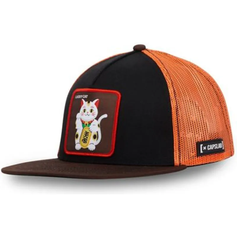 siltovka-rovna-cierna-snapback-lucky-cat-luc-maneki-neko-capslab