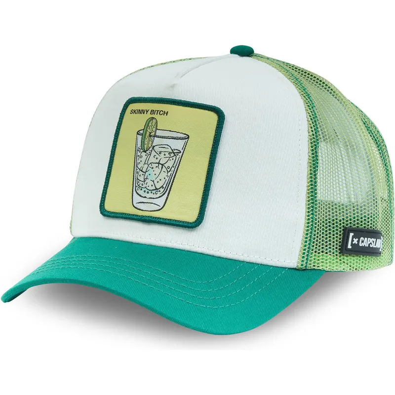 siltovka-zaoblena-zelena-snapback-ski-skinny-bitch-koktaily-capslab