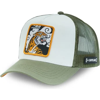 Trucker-Cap weiß und grün Tiger Angry Tiger CL4 TIG...