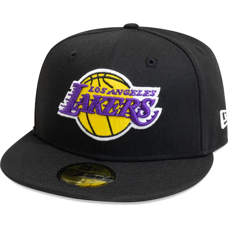 schwarze-enganliegende-59fifty-essential-flatcap-der-los-angeles-lakers-nba-von-new-era