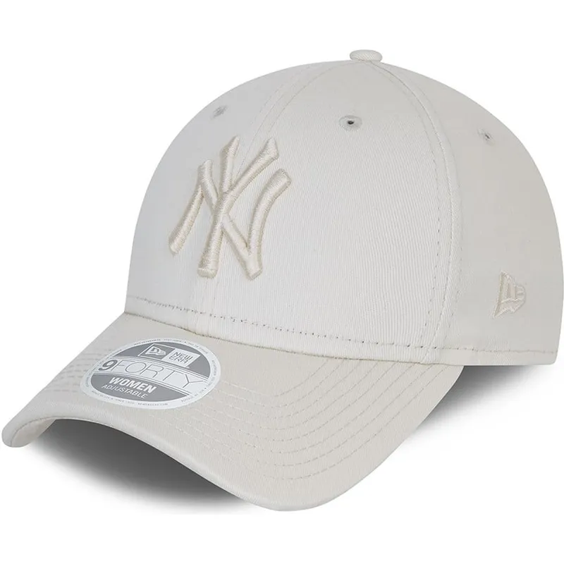 graue-verstellbare-curved-cap-mit-grauem-logo-fur-damen-9forty-tonal-der-new-york-yankees-mlb-von-new-era