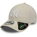 new-era-curved-brim-9forty-repreve-league-essential-new-york-yankees-mlb-beige-adjustable-cap