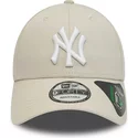 new-era-curved-brim-9forty-repreve-league-essential-new-york-yankees-mlb-beige-adjustable-cap