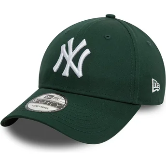 Dunkelgrüne verstellbare Curved Cap 9FORTY League Essential der New York Yankees MLB von New Era