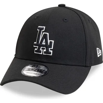 Schwarze verstellbare 9FORTY Kappe mit gebogenem Schirm Pop Outline Los Angeles Dodgers MLB von New Era